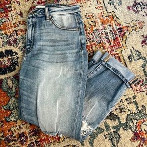 KanCan Distressed Mom Jeans